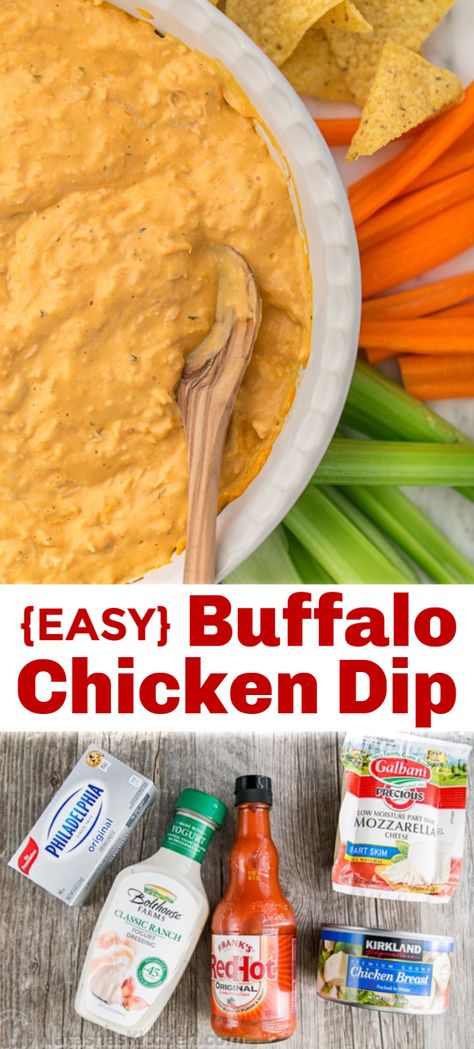 Dip Recipe Videos, Franks Buffalo Chicken Dip, Spicy Chicken Dip, Buffalo Chicken Dip Easy Recipes, Buffalo Dip Recipe, Buffalo Chicken Dip Oven, Baked Buffalo Chicken Dip, Chicken Wing Dip, Healthy Buffalo Chicken Dip