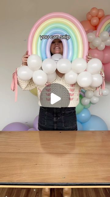 Here’s a tutorial on how to make balloon rainbows 🌈✨ check out our ‘Rainbow Kit’ to recreate this entire garland at home 💖 ... | Instagram Rainbow Birthday Party Balloons, Rainbow From Balloons, Balloon Decor At Home, Diy Rainbow Decorations Birthday, Balloon Garland Centerpiece, Long Balloons Ideas, Birthday Party At Home Ideas, Rainbow Balloon Decorations, Kids Birthday Decorations At Home