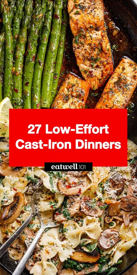 Cast-Iron Dinner Recipes - #cast-iron #dinner #recipes #eatwell101 - These cast iron skillet dinner recipes are one-pan wonders for any night of the week! Tilapia In Cast Iron Skillet, Cast Iron Fish Recipes, Meals In Cast Iron Skillet, One Pot Cast Iron Skillet Recipes, Recipes With Cast Iron Skillet, Keto Skillet Recipes, Simple Cast Iron Skillet Recipes, Iron Cast Skillet Recipes, Gluten Free Cast Iron Recipes