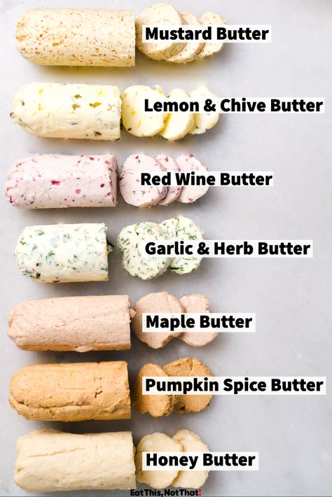 Flavored Butter Recipes, Butter Recipes Homemade, Compound Butter Recipe, Herb Butter Recipe, Flavored Butter, Homemade Butter, Think Food, Herb Butter, Butter Recipe