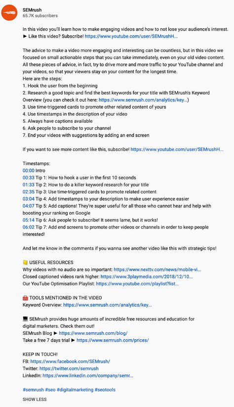 How To Write Best YouTube Video Descriptions: 19 Proven Tips - YouTube SEO Youtube Intro Saying Ideas, You Tube Description Ideas, Youtube About Description, Youtube Channel Description Sample, Yt Channel Description Ideas, Youtube Video Description Ideas, Youtube Description Box Ideas, Youtube Description Template, Cute Descriptions For Youtube