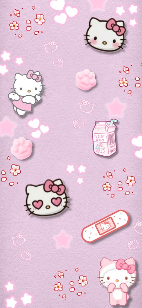 light pink background with hello kitty stickers. light pink hearts and stars Pink Hello Kitty Aesthetic Wallpaper, Pink Hello Kitty Aesthetic, Kitty Aesthetic Wallpaper, Hello Kitty Aesthetic Wallpaper, Light Pink Hello Kitty, Cute Hello Kitty Wallpaper, Zen Bedrooms, Now Wallpaper, Kitty Aesthetic