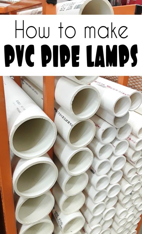 PVC pipe projects. How to turn a PVC pipe into a beautiful lamp. Learn how to turn a pvc plumbing pipe into a diy home decor lamp that you can make yourself. #diy #pvc #projects #pipe #lamp Diy Projects Using Pvc Pipe, Pvc Recycling, Pvc Art, Pvc Furniture, Pvc Conduit, Pipe Lamps, Pvc Pipe Crafts, Pvc Pipe Projects, Cookie Container