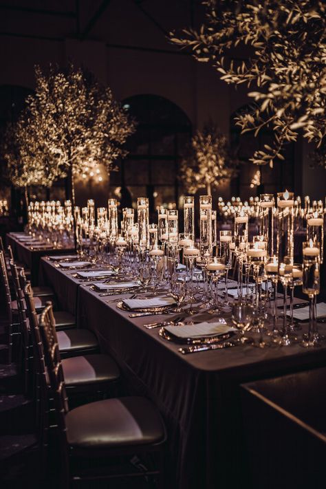 Black Wedding Reception Decor, Candle Lit Wedding Reception, Candlelight Wedding Reception, Black Wedding Reception, Candlelit Wedding Reception, Candle Light Wedding, Luxury Event Decor, Concrete Tables, Candlelit Wedding