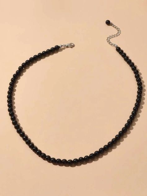 Beaded Neckalce, Black Beaded Necklace, Beaded Necklace Designs, Black Beaded Bracelets, Black Beaded Jewelry, Turquoise Bead Necklaces, Black Bead Necklace, Handmade Fashion Jewelry, Resin Necklace