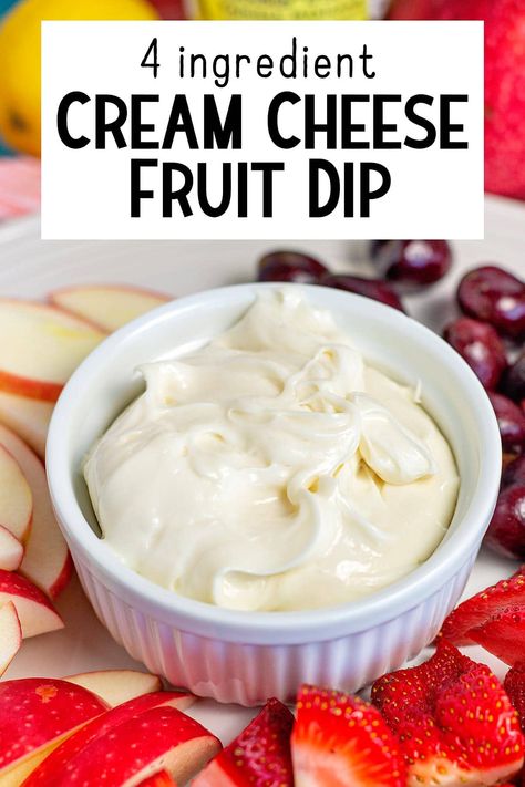 This is the Best Cream Cheese Fruit Dip recipe! Cream cheese, powdered sugar, vanilla, & lemon come together to make the most amazing sweet and creamy dip. Cream Cheese Fruit Dip Recipe, Fruit Dip Recipe, Easy Fruit Dip, Cream Cheese Fruit Dip, Dessert Dip Recipes, Fruit Dips, Fruit Dips Recipes, Sweet Dips, Asian Salad