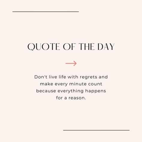 Let me share a personal truth with you: 👋🏼 Don't get caught up in the 'what ifs' of life. 🙅🏼‍♀️ Living with regrets is like being stuck in a constant loop of wondering and second-guessing. Every minute holds potential for growth, learning, and joy. So, make every moment count, seize the day, and let go of the weight of missed opportunities. Trust that life has a plan for you, and let go of regret. Your destiny awaits, and it's time to embrace it wholeheartedly. 🧘🏼‍♀️💆🏼‍♀️ Make Every Moment Count Quotes, Personal Truth, Dont Let Go, Everything Happens For A Reason, Live Life, Destiny, Quote Of The Day, Letting Go, Inspirational Quotes