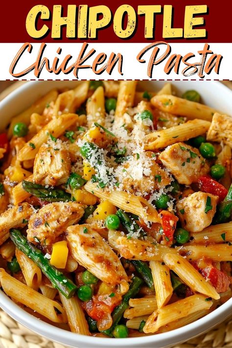 This chipotle chicken pasta is a tasty copycat of The Cheesecake Factory’s dish, blending smoky, spicy, and creamy flavors. It's just as good as the real deal! Spicy Chicken Chipotle Pasta, Cheesecake Factory Pasta, Chipotle Chicken Pasta, Chipotle Pasta, Pasta Restaurants, Creamy Parmesan Sauce, The Cheesecake Factory, Chipotle Chicken, Cheesecake Factory