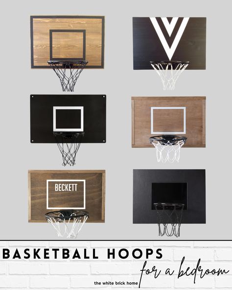 Basketball hoop, wall basketball hoop, sports themed bedroom, sports, wall art, bedroom boy, bedroom boy wall, basketball, football, wall, bedroom wall for a teen boy, Etsy, pottery barn teen, cb2, basketball hoop for a boy bedroom, boy, black bedroom, teen boy, bedroom ideas for a boy, boy decor, decor for a boy bedroom, gift ideas, gifts for teen boy, gifts for boys 5-16, Christmas ideas for a bit, gift guide for a teen boy, teen boy gifts, gifts for a boy. Boy bedroom ideas, decor, modern Sports Photo Display Ideas, Diy Bedroom Basketball Hoop, Over The Door Basketball Hoop, Basket Ball Hoop In Bedroom, Basketball Backboard Diy, Basketball Hoop On Wall, Pottery Barn Sports Bedroom, Art For Teen Boys Room, Teenage Sports Bedroom