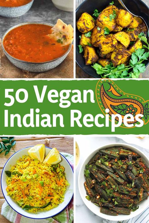 50 Showstopping Vegan Indian Recipes | Hurry The Food Up Vegan Indian Dishes, Vegan Diet Recipes, Vegan Indian Recipes, Vegetarian Indian, Vegan Curry, Recipes Indian, Makanan Diet, Best Vegan Recipes, Indian Food Recipes Vegetarian