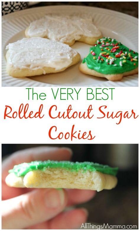 Cutout Sugar Cookie Recipe, Sugar Cookie Cutout Recipe, Rolled Sugar Cookie Recipe, Roll Out Sugar Cookies, Cut Out Cookie Recipe, Perfect Sugar Cookies, Homemade Sugar Cookies, Sugar Cookie Recipe Easy, Best Sugar Cookie Recipe