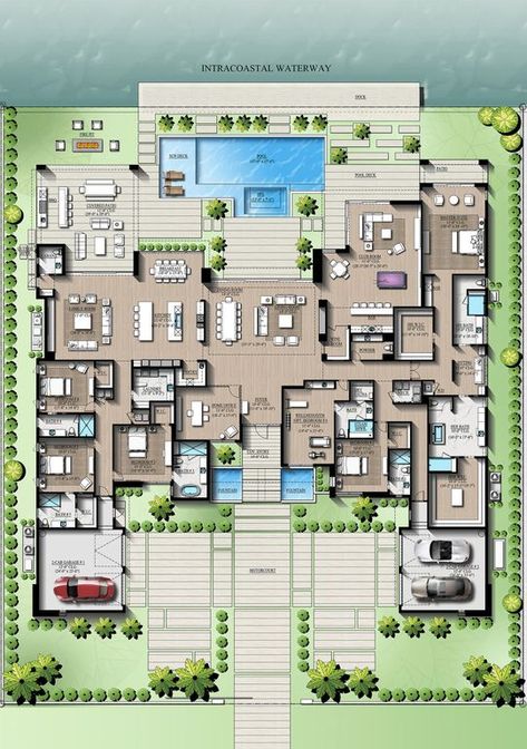 Mansion Floor Plans, Luxury House Floor Plans, Mansion Plans, Texas House Plans, Luxury Floor Plans, Modern House Floor Plans, House Plans Mansion, Mansion Floor Plan, Courtyard House Plans