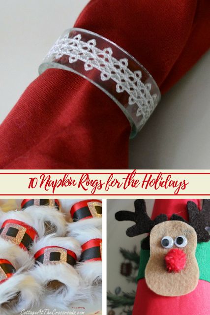 If you want a great homemade touch to your holiday table check out these 10 Napkin Rings to Make for the Holidays. Toilet Paper Roll Christmas Napkin Rings, Homemade Christmas Napkin Rings, Napkin Rings Ideas, Diy Christmas Napkin Rings, Diy Christmas Napkins, Rings To Make, Felted Acorns, Beaded Napkin Rings, Christmas Napkin Rings