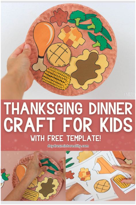 Enjoy quality time with your kids crafting a Thanksgiving dinner scene using our free printable template. Ideal for fall and November crafting activities. This DIY Thanksgiving craft project is perfect for families looking to create meaningful memories together. With step-by-step instructions and a printable template, children can easily design and decorate their own paper plate scenes, adding a personal touch to your Thanksgiving celebrations. Get started today! Thanksgiving Dinner Crafts For Kids, Easy Thanksgiving Day Crafts For Kids, Thanksgiving Arts And Crafts For Kindergarten, Thanksgiving Theme Activities Preschool, Thanksgiving Fall Activities, Thanksgiving Projects Preschool, Paper Plate Thanksgiving Crafts, Thanksgiving Prek Art, Fun Thanksgiving Activities For Toddlers