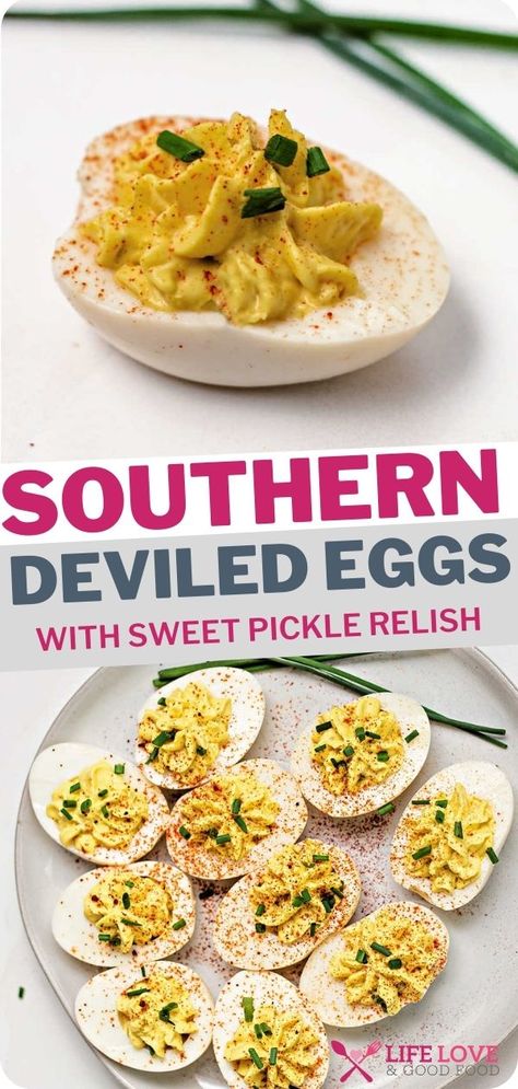 Southern deviled eggs with relish are a staple at any get together or holiday celebration. Make some today with a few simple ingredients. Tangy, creamy filling is speckled with little bits of crunchy pickle relish to create a symphony of flavors in every bite! Sweet Relish Recipe, Deviled Eggs Relish, Deviled Eggs With Relish, Green Nature Background, Southern Deviled Eggs, Deviled Eggs Recipe Easy, Devilled Eggs Recipe Best, Devilled Eggs, Deviled Eggs Easy