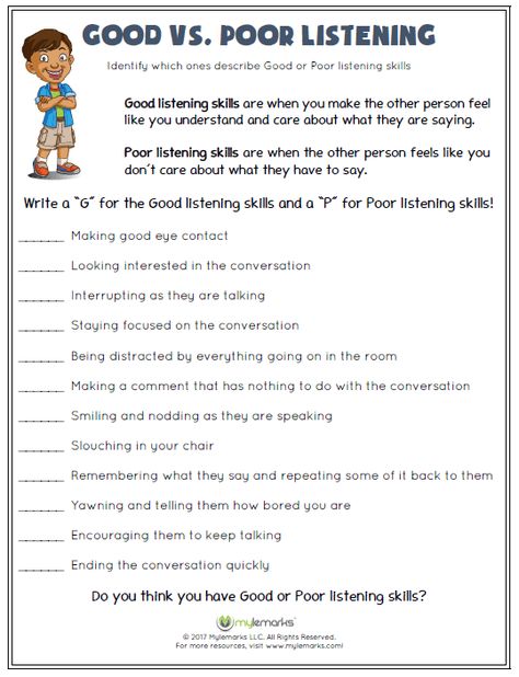 Good Listening Skills Worksheets Listening Skills Worksheets, Good Listening Skills, Presente Simple, Counseling Worksheets, Social Skills Groups, Social Skills Activities, Teaching Social Skills, School Social Work, Dating Divas