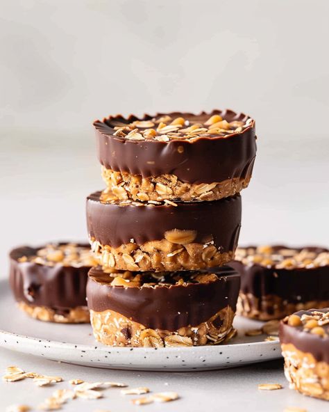 No-Bake Peanut Butter Oat Cups Peanut Butter Oat Cups, Oat Cups, Cups Recipes, Peanut Butter Oat, Oatmeal Bites, Peanut Butter Oats, Tortellini Pasta, Chunky Peanut Butter, Peanut Butter Roll