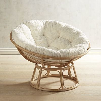 Papasan Chair Frame, Papasan Cushion, Big Comfy Chair, Dekorasi Kamar Tidur, Papasan Chair, White Chair, Indoor Patio Furniture, Comfy Chairs, Boho Living Room