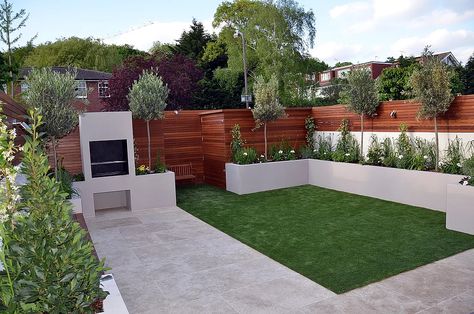 Modern garden design Chelsea LondonOutdoor fireplace BBQBespoke garden storageHardwood privacy screen/ trellisHardwood floating benchTravertine pavingArtificia Garden Landscaping Design Ideas, Modern Garden Landscaping, Moderne Have, Contemporary Garden Design, Minimalist Garden, Back Garden Design, London Garden, Modern Garden Design, Landscape Designs