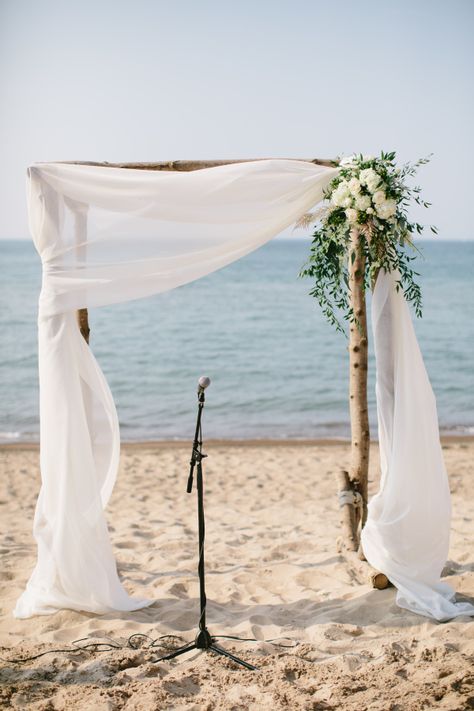 Beach weddings are fun. So, decorate according to your taste! Wedding Arch Greenery, Beach Wedding Arch, Diy Beach Wedding, Simple Beach Wedding, Rustic Wedding Decorations, Beach Wedding Reception, Wedding Ceremony Ideas, Wedding Ceremony Arch, Wedding Arch Flowers