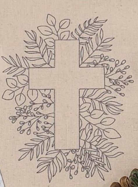 Cross Wood Burning Design, Christian Embroidery Patterns Free, Christian Pyrography, Cross Art Drawing, Cross Line Art, Cross Stitch Christian, Cross Doodle, Christian Embroidery Designs, Bible Embroidery