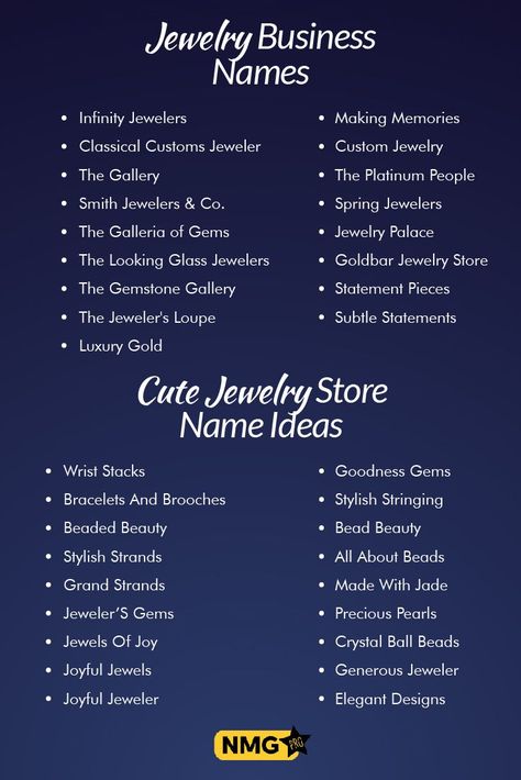 Small Buissnes Names, Small Buissnes Name Ideas, Jewelry Business Names, Cute Business Names, Jewelry Names, Catchy Business Name Ideas, Store Names Ideas, Shop Name Ideas, Handmade Jewelry Business