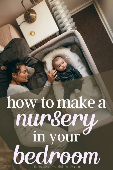 Cozy Up Your Bedroom with a Charming Nursery: Check out Our Guide! Click now to dive into our treasure trove of inspiration and follow for more brilliant ideas. Nursery Room With Parents, Clever Nursery Ideas, Same Room Nursery Ideas, Newborn Nursery In Parents Room, Crib Next To Bed Ideas Co Sleeper, Nursery Room Small Spaces, Room Share With Newborn, Newborn In Parents Room Ideas, Shared Space Nursery