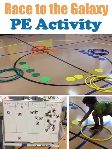 PE Teacher Mike Ginicola shares this activity called Race to the Galaxy, a cooperative game for both PE and Active Play. Perfect timing for the new #StarWars movie coming out soon! Pe Games Elementary, Pe Lesson Plans, Gym Games For Kids, Elementary Physical Education, Elementary Pe, Physical Education Lessons, Pe Activities, Pe Lessons, Pe Teacher