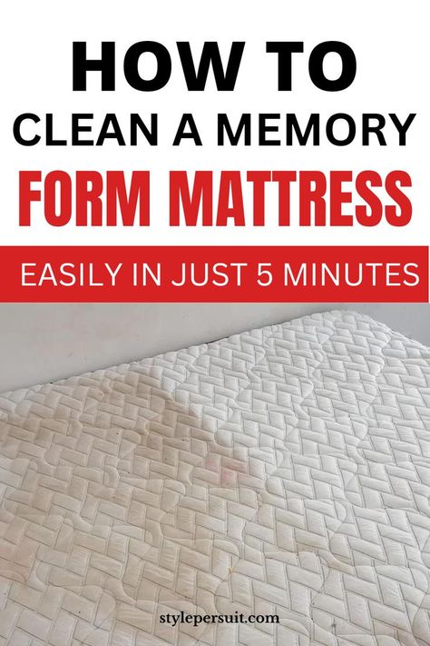 Cleaning a memory foam mattress is essential to maintain its hygiene and extend its lifespan. Memory foam mattresses are known for providing comfort and support, but they can also accumulate dust, allergens, and stains over time. Check out a step-by-step guide on how to clean a memory foam mattress effectively #cleaning #homedecor How To Clean Foam Mattress, Best Way To Clean A Mattress, How To Clean A Mattress Memory Foam, How To Clean A Memory Foam Mattress, How To Clean Memory Foam Mattress, How To Clean Memory Foam Pillows, Cleaning A Temperpedic Mattress, Cleaning Memory Foam Mattress, Matress Cleaner Diy