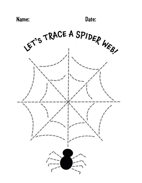 Print your Free October Tracing Sheet for Preschool!  Trace a Spider Web! | Spider Printables for Preschool | Halloween Worksheets for Preschool | October Printables for Preschool Spiders Crafts For Preschoolers, Halloween For Preschool Crafts, Prek Tracing Worksheets Free, October Tracing Worksheets, Spider Curriculum Preschool, Halloween Directed Drawing Preschool, Spider Counting Preschool, Spider Lesson Plan For Toddlers, Bats Preschool Craft