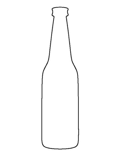 Beer bottle pattern. Use the printable outline for crafts, creating stencils, scrapbooking, and more. Free PDF template to download and print at http://patternuniverse.com/download/beer-bottle-pattern/ Beer Bottle Svg Free, Brewery Decorations, Beer Bottle Template, Bottle Template, Printable Outline, Coloring Crafts, Beer Party, Diy Notebook, Scroll Saw Patterns