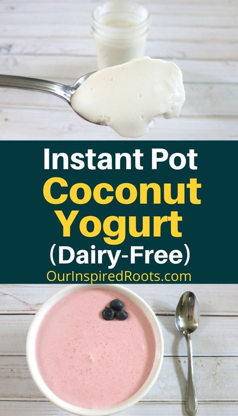 Dairy Free Yogurt Instant Pot, Coconut Yogurt Instant Pot, Dairy Free Yogurt Recipe, Dairy Free Greek Yogurt, Vegan Yogurt Recipe, Coconut Yogurt Recipe, Homemade Coconut Yogurt, Instant Pot Yogurt Recipe, Homemade Yogurt Recipes