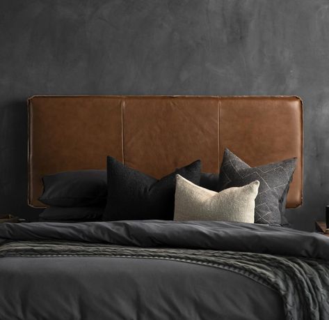 Leather Headboard Bedroom, Hanging Headboard, Headboard Bedroom, Leather Headboard, Headboard Wall, Headboards, Bedroom Wall, Real Leather, Morocco