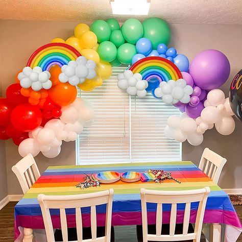 Rainbow Birthday Decorations, Animal Party Decorations, Rainbow Themed Birthday Party, Rainbow Party Decorations, Rainbow Theme Party, Baby Birthday Themes, Bday Party Theme, Summer Party Decorations, Rainbow Birthday Party