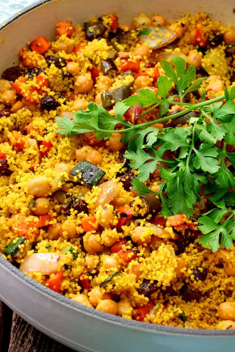 Couscous And Vegetables, Couscous Roasted Vegetables, Meditteranean Coucous, Roasted Veggie Couscous, Moroccan Roasted Vegetables, Hot Couscous Recipes, Veggie Couscous Recipes, Moroccan Salad Recipe, Moroccan Vegetarian Recipes