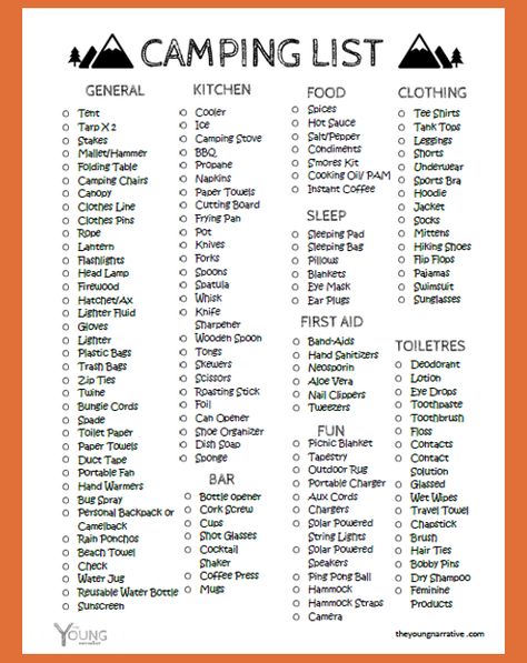 Free Printable: The Ultimate Car Camping Checklist - The Young Narrative Car Camping Checklist, Camping Hacks With Kids, Zelt Camping, Camping Bedarf, Auto Camping, Camping Snacks, Camping Diy, Camping Packing List, Vans Girl