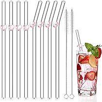 Heart Straws, Straw Decorations, Cocktails Bar, Cleaning Brushes, Milk Shake, Drink Straw, Bar Glassware, Glass Straws, Reusable Straw