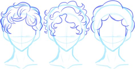 Curly Hair Drawing Easy, Curly Hair Drawing Male, Hair Drawing Male, Anime Curly Hair, Boy Hair Drawing, Short Hair Drawing, Drawing Male Hair, Drawing Male, Hair Male