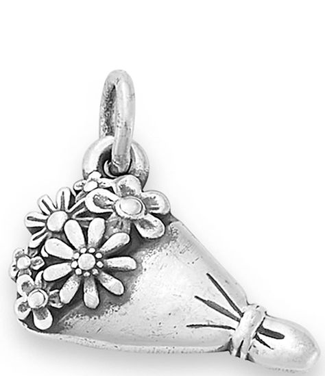 From James Avery, this charm features:A sweet gift for several occasions, this sterling silver charm from James Avery features a pretty bouquet of flowers wrapped in paper and twine. Pair it with one of our other favorite floral designs to create a fun look. Sterling silver0.75" L x 0.375" WCrafted in America using the world's finest materials. Due to the personalized nature of James Avery bracelets, we are unable to atta Charms James Avery, James Avery Charms Bracelet, James Avery Charm Bracelet Ideas, Flowers Wrapped In Paper, Pretty Bouquet Of Flowers, James Avery Charm, James Avery Charm Bracelet, James Avery Bracelet, James Avery Rings