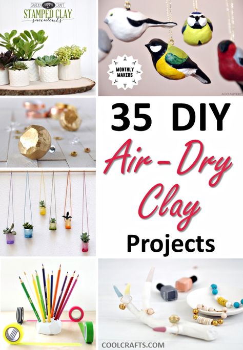 35 DIY Air Dry Clay Projects That Are Fun + Easy, http://www.coolcrafts.com/air-dry-clay-projects/ Diy Air Dry Clay Projects, Air Clay, Clay Crafts For Kids, Homemade Clay, Crafts For Teens To Make, Diy Air Dry Clay, Air Dry Clay Projects, Clay Crafts Air Dry, Crafts For Boys