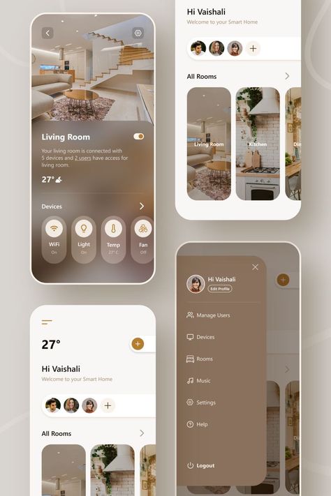 Smart Home App Design, การออกแบบ Ui Ux, Creative App Design, Ui Ux Design Trends, Application Ui Design, Design De Configuration, Ux Design Portfolio, Ux Design Trends, Ui Ux 디자인