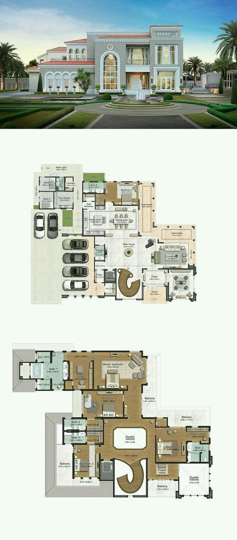 Luxury Mansion Floor Plans, Mansion House Plans, Villa Am Meer, Hotel Floor Plan, Pelan Rumah, Modern House Floor Plans, House Plans Mansion, Mansion House, Mansion Designs