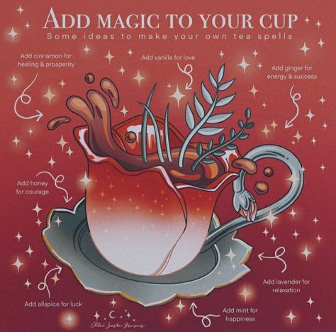 Tea Magick, Magical Tea, Tea Magic, Cottagecore Witch, Witch Board, Witchy Tips, Spell Books, Wiccan Magic, Witch Tattoo