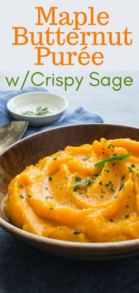 If you love mashed vegetables, this butternut puree will be your favorite easy side dish recipe. A squash mash, seasoned w/maple & crispy fried sage leaves. #butternutsquash #butternutsquashrecipes #mashedbutternutsquash #mashedvegetables #squashmash #easysidedishrecipes #sage #maple #fallsidedish #vegetariansidedish #vegansidedish #autumn #thanksgivingsidedish #christmassidedish #fallsidedish #mashedsquash #mashedbutternut via @GarlicandZest Butternut Puree, Mashed Vegetables, Luscious Recipes, Mashed Squash, Mashed Butternut Squash, Fried Sage, Butternut Squash Puree, Squash Puree, 2b Mindset