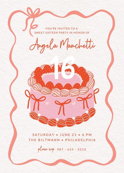 Chic Lines - Sweet 16 Invitation Template (Free) | Greetings Island 16 Bday Invitations, Sweet 17 Invitation Card, 15 Birthday Party Invitations, Birthday Invitations Sweet 16, 16 Birthday Party Invitation Ideas, Sweet 16 Birthday Invitation Template, Invitation Letter For Birthday Party, Aesthetic Birthday Invites, Canva Invitation Ideas