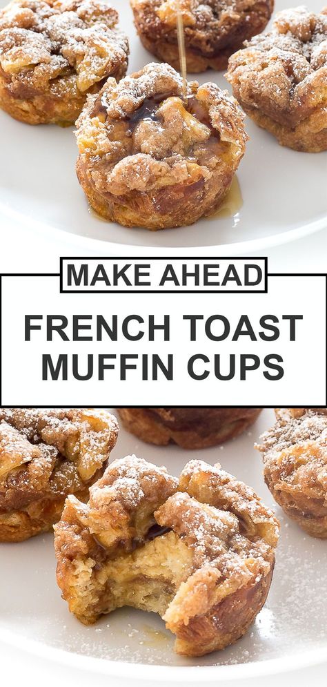 Muffin Cups Recipes, Easy French Toast, Chef Savvy, French Toast Muffins, Breakfast Sweets, French Toast Easy, French Toast Bake, Christmas Brunch, Streusel Topping