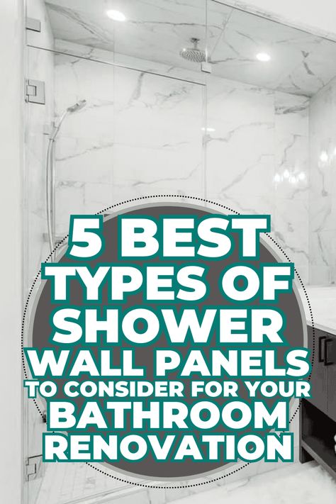 5 Best Types Of Shower Wall Panels To Consider For Your Bathroom Renovation [The Ultimate Guide] New Bathroom Shower Ideas, Single Shower Panel, Shower Style Ideas, 3 Ft Shower Ideas, Corian Shower Wall Panels, Groutless Shower Floor Ideas, Bathroom Pattern Wall, Expanding Shower Master Bath, Shower With Panel Walls