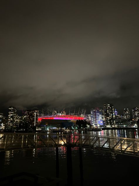 Downtown Vancouver At Night, Vancouver Night Aesthetic, Downtown Vancouver Aesthetic, Canada Vancouver City, Vancouver Bridge, Vancouver Aesthetic, Vancouver Nightlife, Vancouver Night, Cities Aesthetic