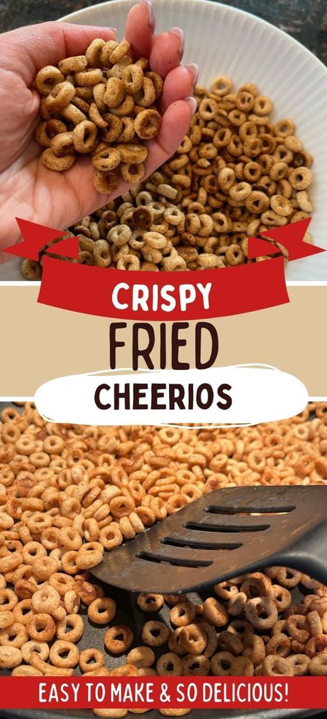 Discover the blissful union of butter and crunch with our fried Cheerios recipe, suitable for any occasion. Whether it's a delightful brunch addition or a crowd-pleasing party snack, these golden nuggets of joy will steal the show. Enjoy buttered bliss today. #ButteredBliss #OccasionSnack #BrunchDelight Cherios Recipes, Fried Cheerios, Hot Buttered Cheerios, Buttered Cheerios, Yellow Cake Mix Cookies, Cheerios Snacks, Cheerio Treats, Cheerios Recipes, Red Snacks