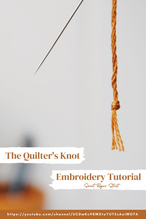 Quilters Knot, Diy Embroidery Projects, Knot Tutorial, Knots Tutorial, Hand Embroidery Tutorial, Learn Embroidery, Hand Embroidery Art, Embroidery Hoop Art, Embroidery Tutorials